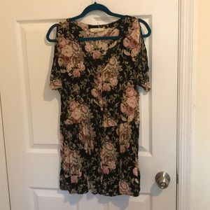 Staring at Stars Cold Shoulder Floral Minidress